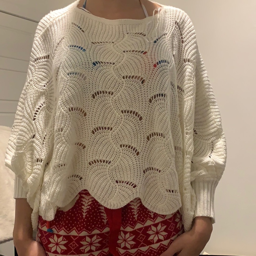 White knitted coverup